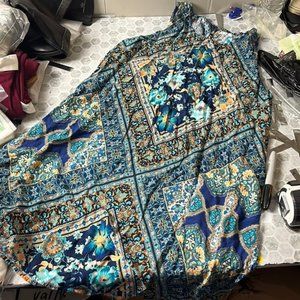 Maurices Large Blue Paisley Floral Printed Dress